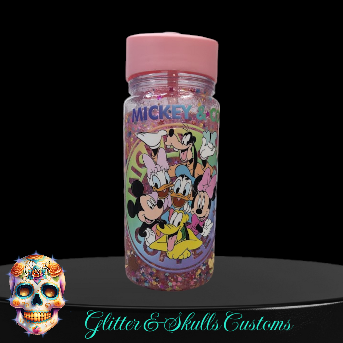 Pastel Rainbow Mouse Gang 12 oz. Snow Globe Sports Bottle