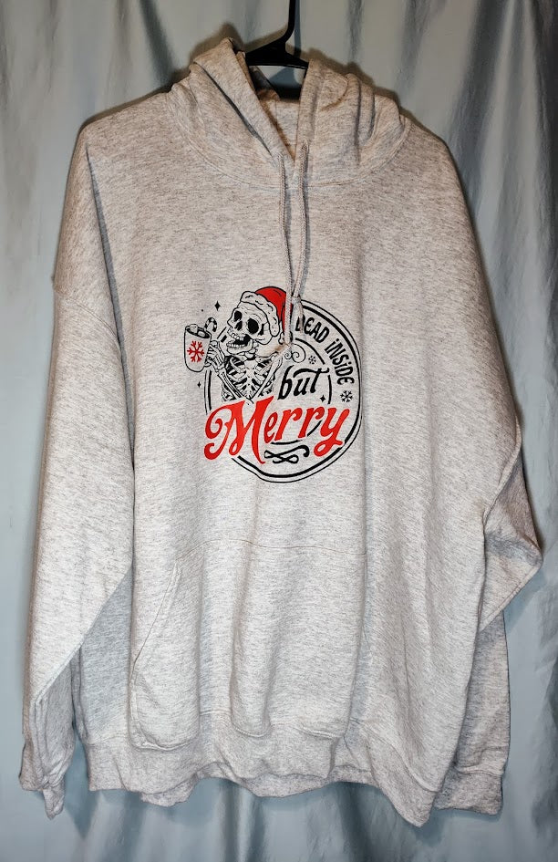 Dead Inside but Merry - 2XL Hoodie Sweatshirt