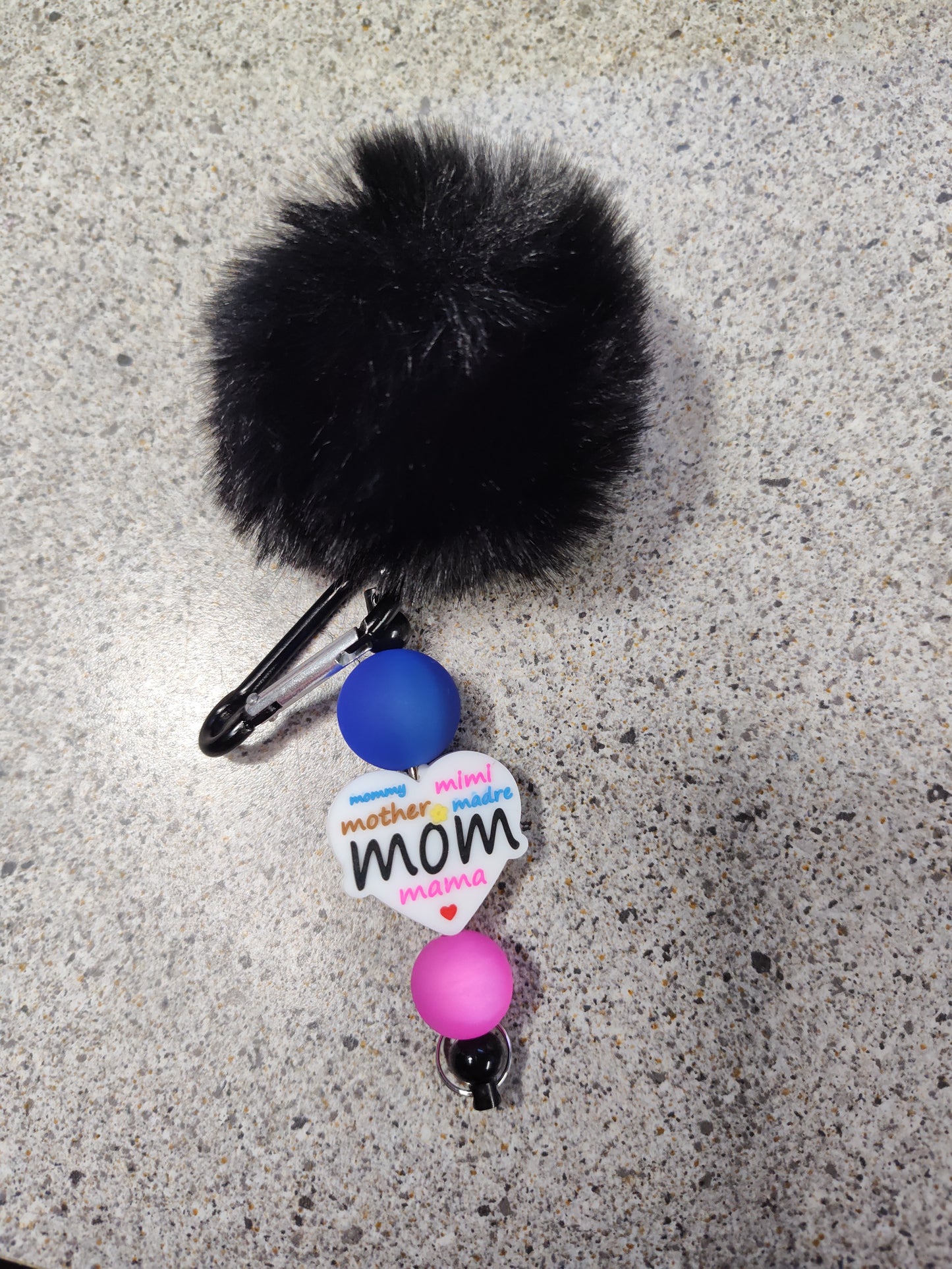Beaded Pom Pom Keychains