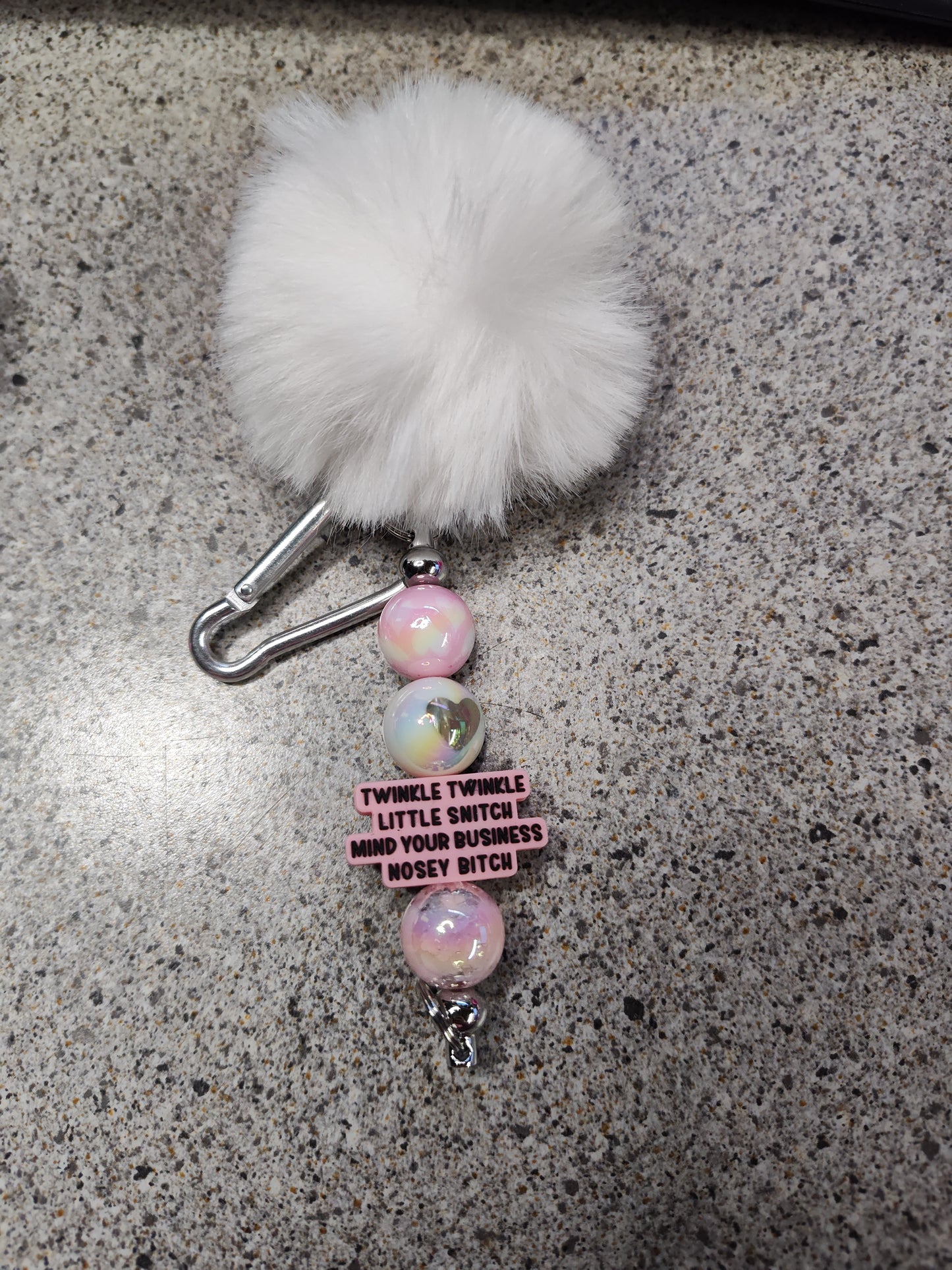 Beaded Pom Pom Keychains