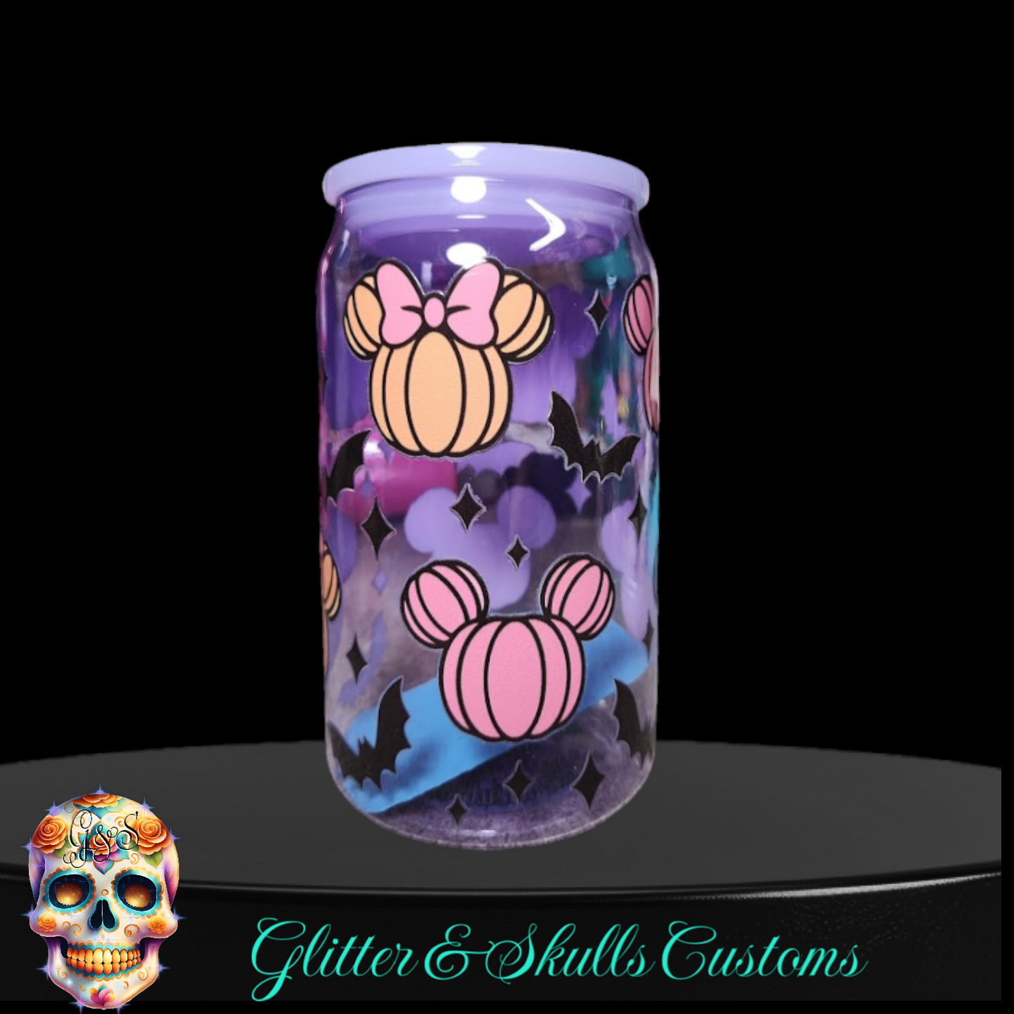 Mousey Pumpkins Purple 16 oz Acrylic Can