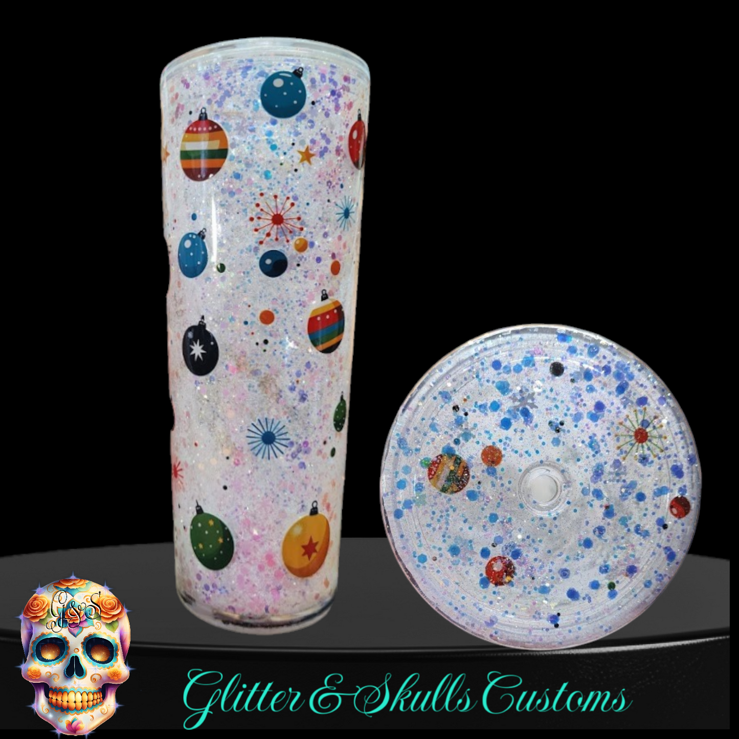 Ornaments 24 oz Snow Globe Tumbler
