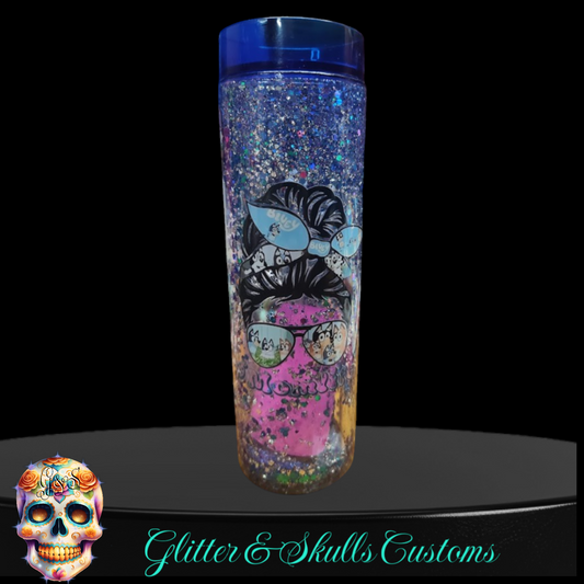 Bluey Mom Glitter Tumbler
