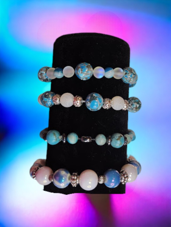 Glass beaded bracelet