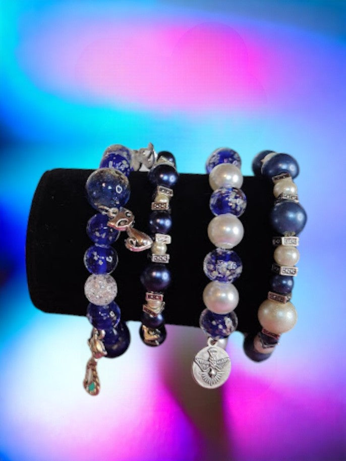 Glass beaded bracelet