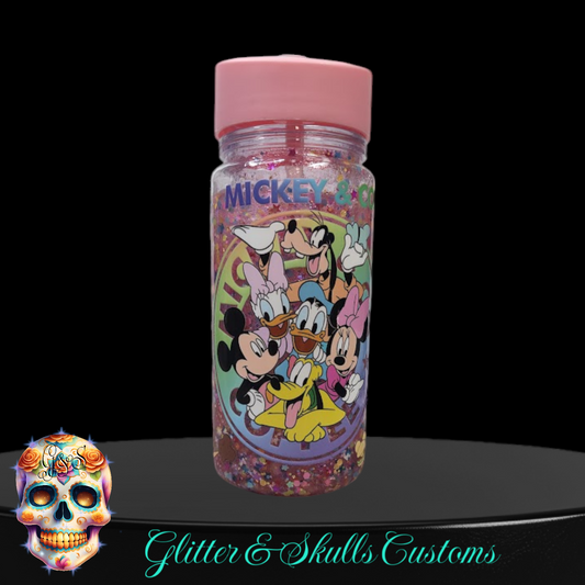 Pastel Rainbow Mouse Gang 12 oz. Snow Globe Sports Bottle