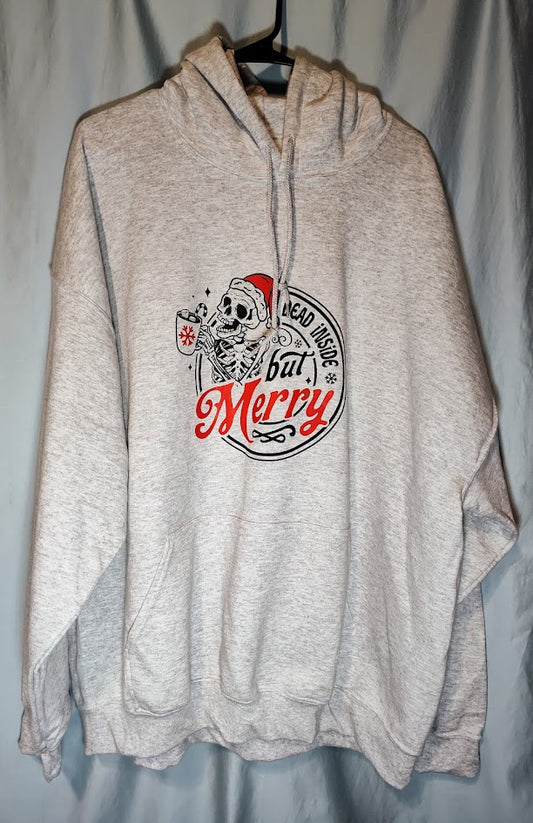 Dead Inside but Merry - 2XL Hoodie Sweatshirt