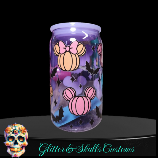 Mousey Pumpkins Purple 16 oz Acrylic Can