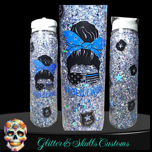 Police Wife 20 oz. Snow Globe Water Bottle