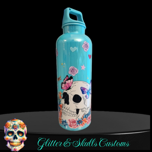Skull and Roses Water Bottle