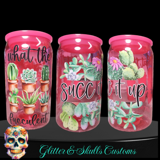 What the Succulent Pink 16 oz Acrylic Can