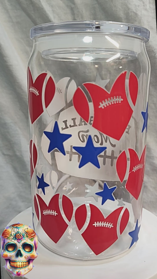 Football Mom Acrylic Can