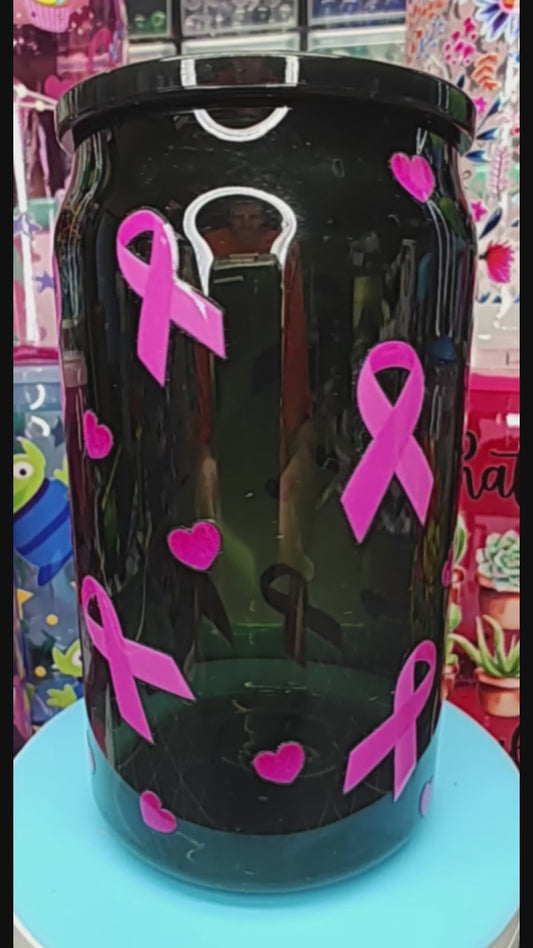 Pink Ribbon Acrylic Can