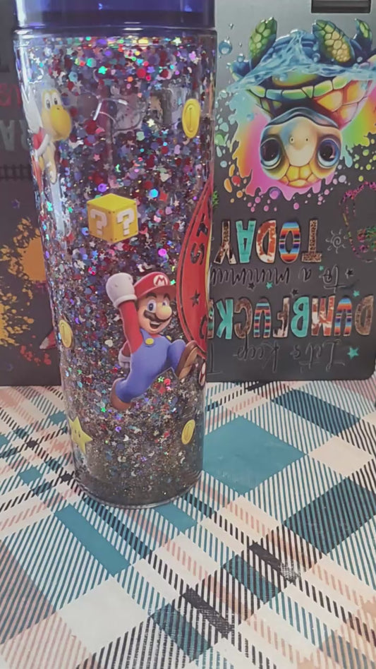 Mario Glitter Tumbler