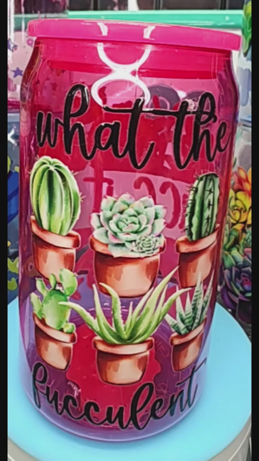 Sassy Succulent Acrylic Can